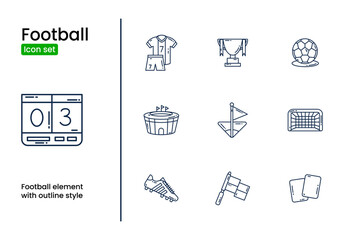 Football bundle logo icon vector illustration