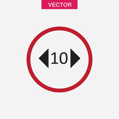 Length limit traffic sign flat icon, colorful sign flat trendy style illustration for web and app on white background..eps