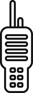 recommend clip art: Simple line drawing of a walkie talkie, a portable radio communication device