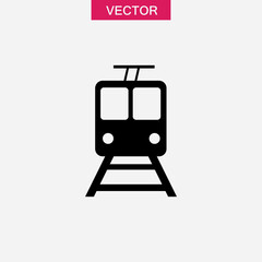Train vector icon. Railway station simple flat trendy style illustration for web and app on white background..eps