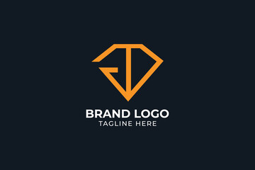 letter G diamond icon modern abstract iconic shape, letter GD DG diamond jewel or gem for jewellery shop or business, 