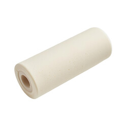 Minimalistic Photo of a Beige Paint Roller Replacement Head on a White Background