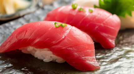 美味しそうな日本のマグロのトロの寿司