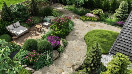 Naklejka premium small garden layout