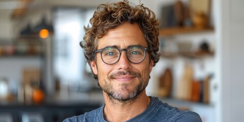man with glasses and beard smiling, ai