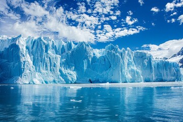 Majestic Glacier in a Blue Sky.