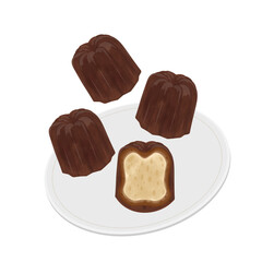 Vector illustration logo Clip art Levitation Canele small French pastry