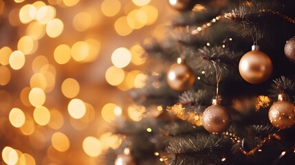 golden Christmas decoration background