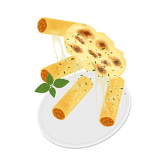 Vector illustration logo Clip art levitation italian Cannelloni pasta