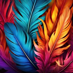 Fototapeta premium the AI Image Generator, Vibrant Fluffy Bird Feathers