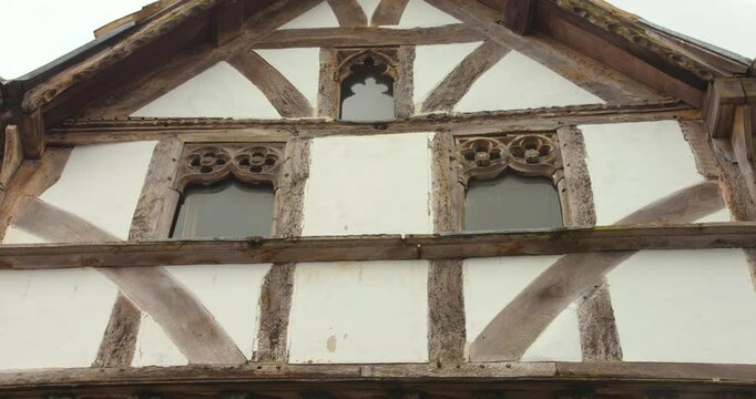 Detail of King John's Hunting Lodge in the town of Axbridge, England.