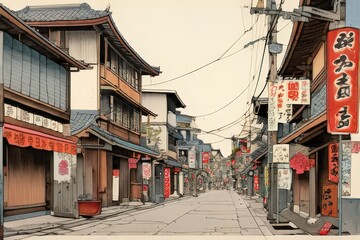 Fototapeta premium the AI Image Generator, traditional takayama town at Gifu prefecture, Japan