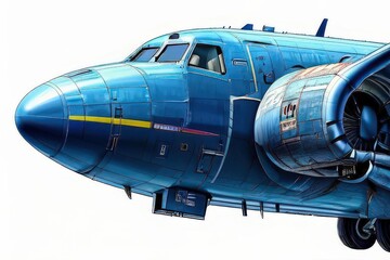 an ai generated image, Detailed Vintage Military Aircraft Model on Pristine White Background