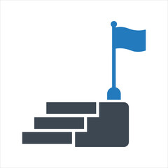 Stairs icon. Steps to success icon. Vector and glyph