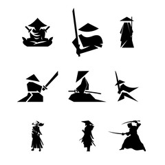 Set of samurai emblems (for white background)