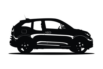 Hybrid Vehicle Car Silhouette Vector