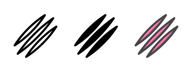 Multipurpose scratch vector icon in outline, glyph, filled outline style. Three icon style variants in one pack.