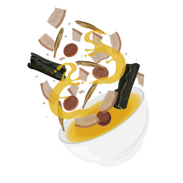 Vector illustration logo Clip art levitation dashi soup stock