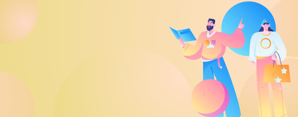 Virtual characters social communication concept business flat vector hand drawn illustration
