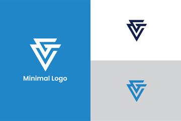 letter GC GV aviation iconic logo, letter VG triangle geometric logo