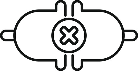 Electronic capacitor component is showing an error with a cross symbol