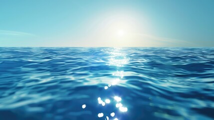 Obraz premium Abstract background of serene blue water with sunlight reflections