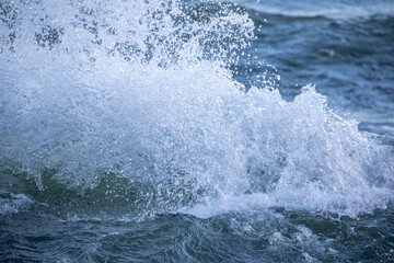 close up wave with waterdrops