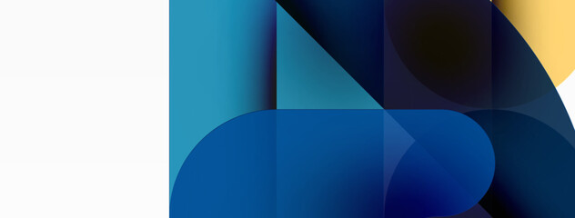 Obraz premium Circles and round shapes geometric minimal background. Transparent geometric shapes composition for wallpaper, banner, background or landing