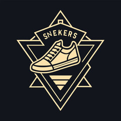 Sneakers shoes logo vitage for your brand identity or your community