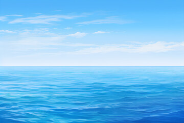 Obraz premium Mesmerizing Blue Ocean Expanse: A Symbiosis of Sky, Water, and Light