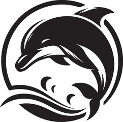 Obraz premium Ocean's Playful Spirits: Vector Dolphin Illustrations