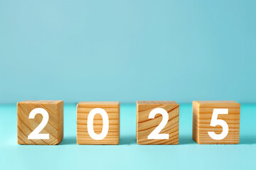 Wooden blocks with 2025 on them. Generative AI