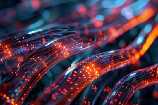 A high-resolution image of fiber optic cables, representing the backbone of high-speed internet and network connectivity