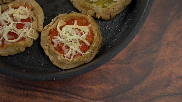 Sopes pelliscaditas from Puebla Mexico, Cenital shot