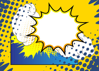 Cartoon blank speech bubble, comic book classic background. Retro vector comics pop art design.