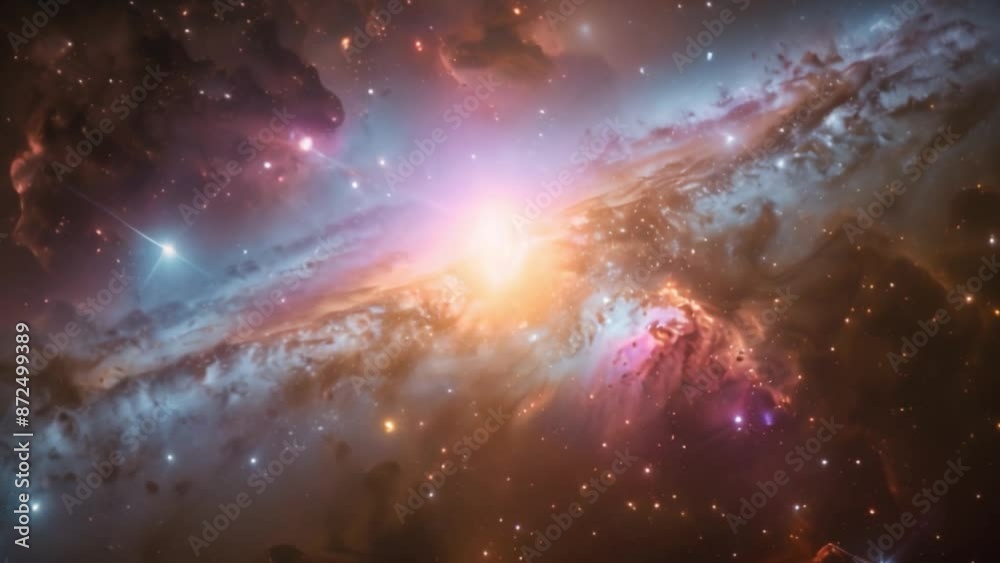 Poster this vibrant image of nebulae and stars in the vast expanse of space.
