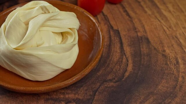 Oaxaca cheese or quesillo with tortillas and sauce, Dolly in