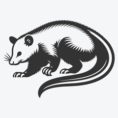Stunning Possum Silhouette,Captivating Wildlife Art in Shadow Form