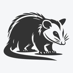 ArStunning Possum Silhouette, Captivating Wildlife Art in Shadow Format & Illustration