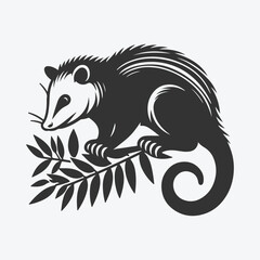 Stunning Possum Silhouette,Captivating Wildlife Art in Shadow Form