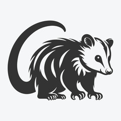 Stunning Possum Silhouette,Captivating Wildlife Art in Shadow Form