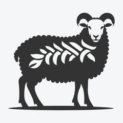 Majestic Sheep Silhouette, A Stunning Representation of Serenity and Grace