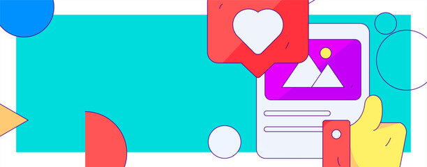 Virtual characters social communication concept business flat vector hand drawn illustration
