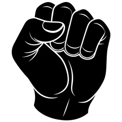 hand fist vector silhouette illustration