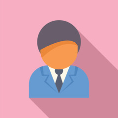 Businessman character wearing a suit and tie standing in a business meeting