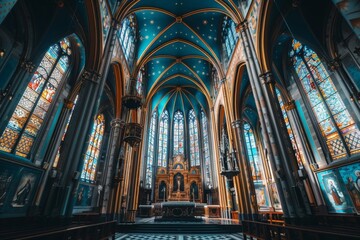 Ornate Interior of a European Church