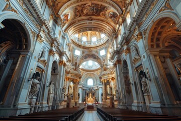 Fototapeta premium The Grand Interior of a Baroque Church