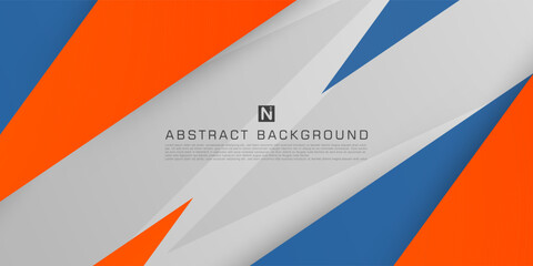 Abstract orange and blue gradient triangle 3D background with shadow. Triangle orange and blue on white background. Eps10 vector