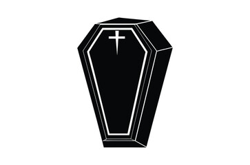 3d render of a symbol, coffin vector,   icon vector illustration,  coffin silhouette of a coffin isolated on a white background,  eps, png, svg,   vector 