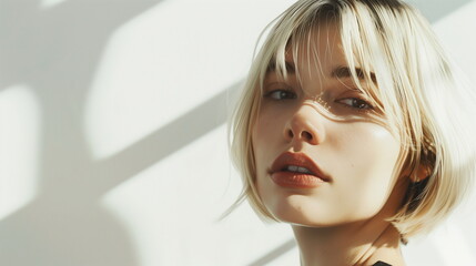 金髪の若いアメリカ人の女性モデル